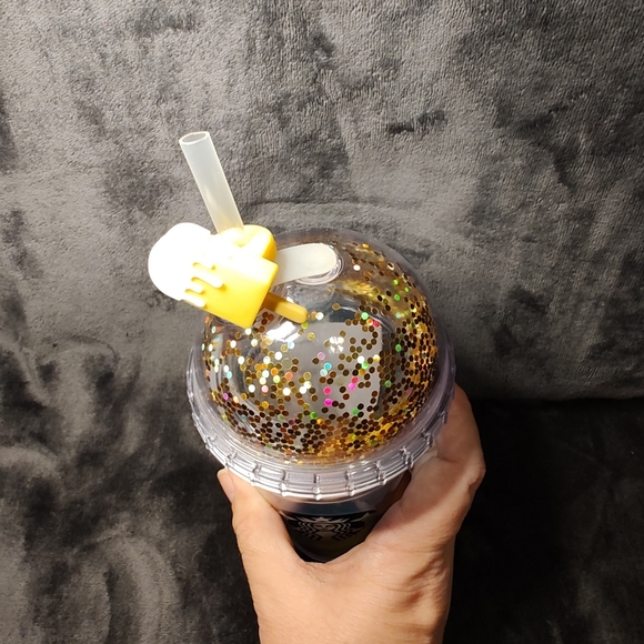 Starbucks Ice Cream Blue/yellow Glitter Domed tumbler! *New* - Picture 3 of 6